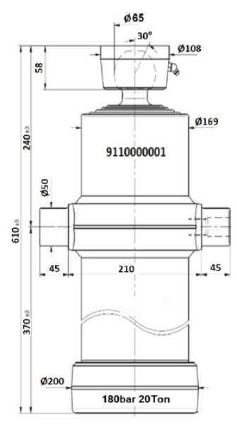 Bild på Tel.cyl.Slag = 1690mm