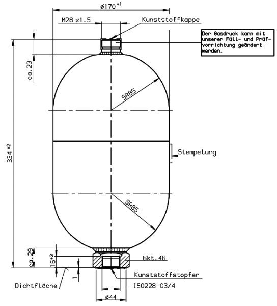 Bild på Membranackumulator SBO250-3,5E1/112U-210AK